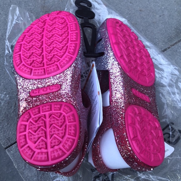 New Crocs Unicorn Charm Glitter Sandals Girls Kids - Picture 13 of 16